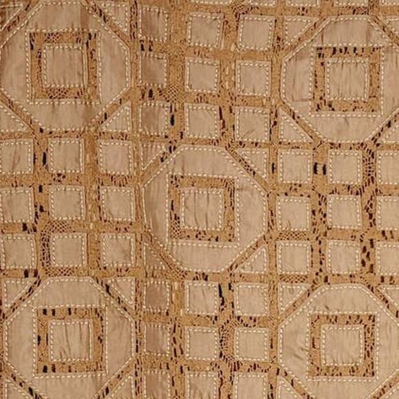 Etcetera by Carlisle Silk Blend Gold Crochet Pieced Pencil Skirt - Size 4 - Picture 3 of 4